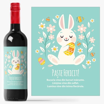 Vin personalizat cu text - Happy Bunny