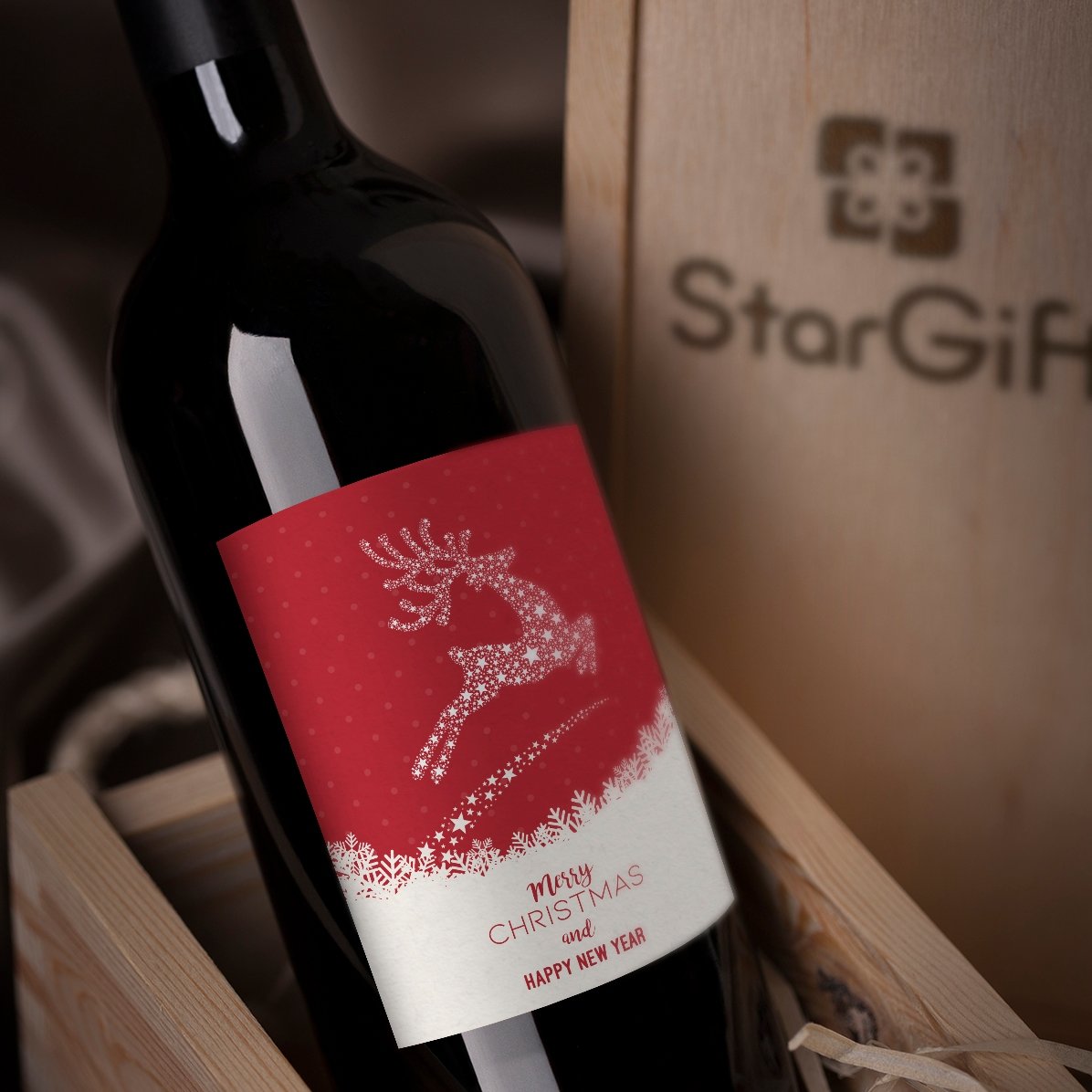 Vin personalizat cu text - Model Reni