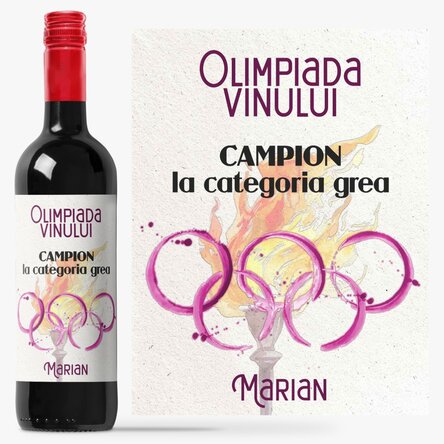Vin personalizat cu text - Olimpiada Vinului