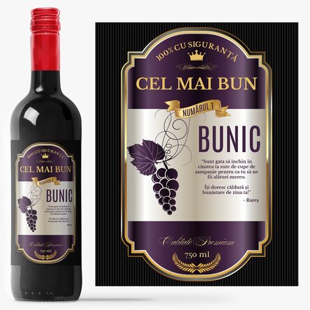 Vin personalizat cu text pentru cei dragi - Vintage purple