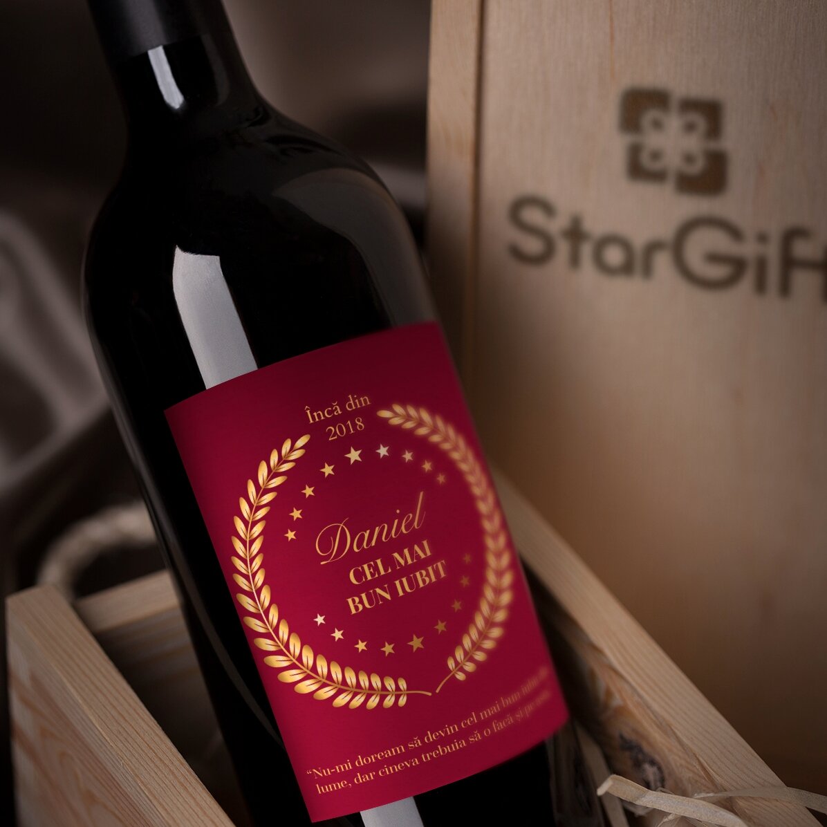 Vin personalizat cu text pentru iubit - Cel mai bun iubit