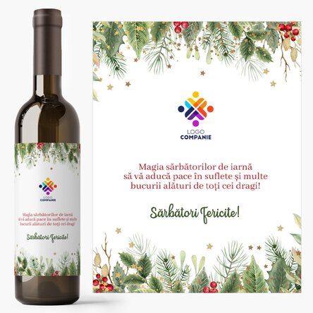 Személyre szabott bor szöveggel és logóval – Boldog ünnepeket!