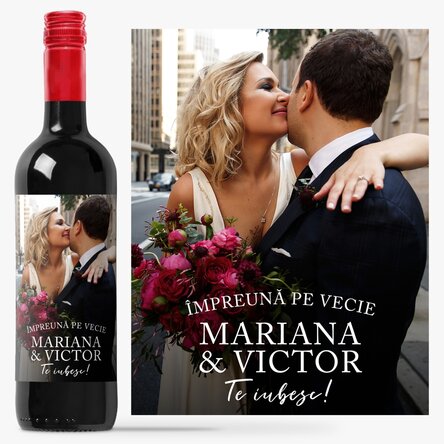 Vin personalizat cu text și poză - Momente prețioase