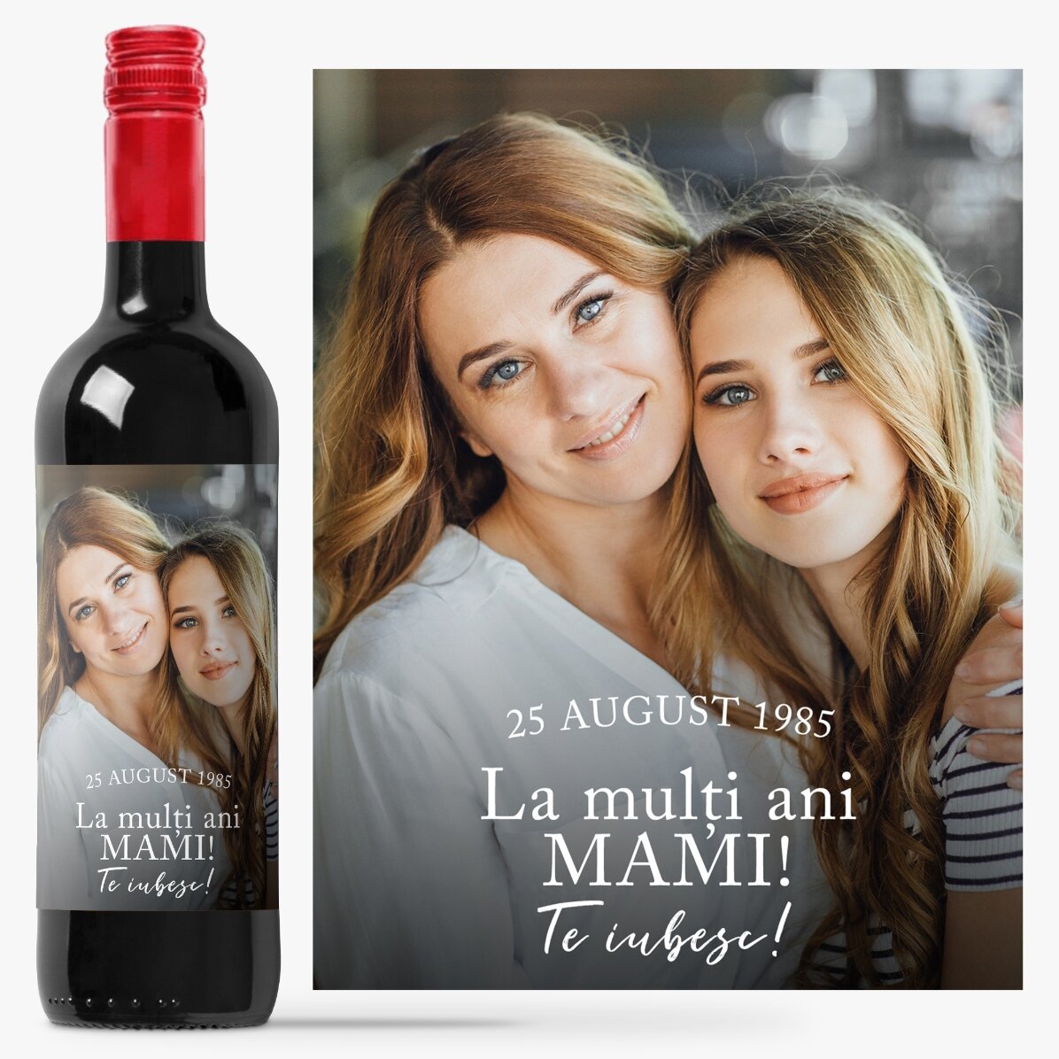 Vin personalizat cu text și poză - Momente prețioase