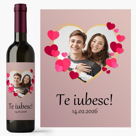 Személyre szabott bor szöveggel és fotóval - Szerelmes