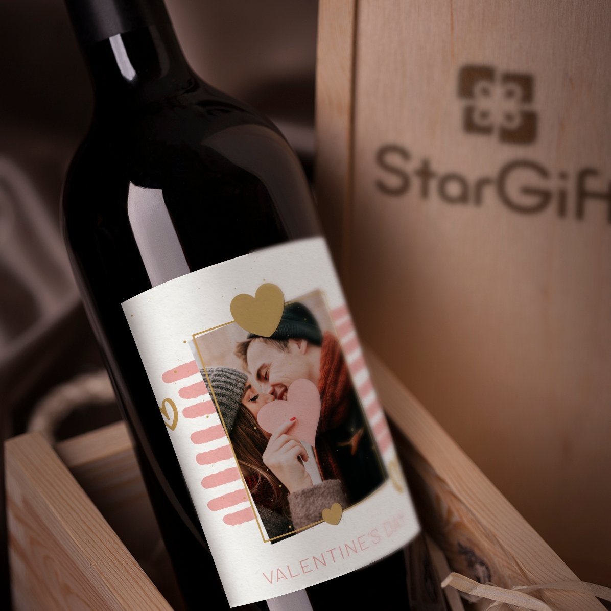 Vin personalizat cu text și poză - Together