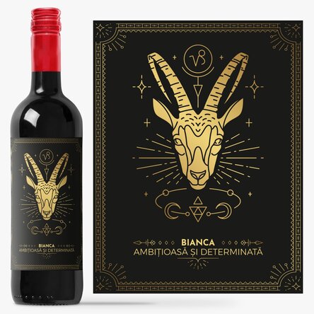 Vin personalizat cu text și zodie - Capricorn