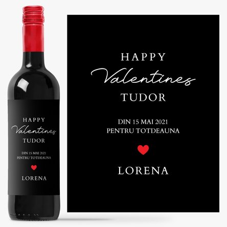 Vin personalizat cu text