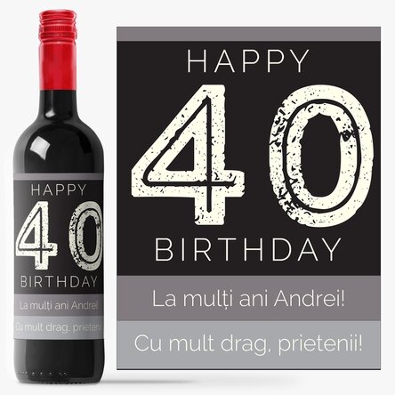 Vin personalizat - Happy Birthday