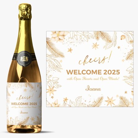Vin spumant personalizat cu mesaj - Cheers!