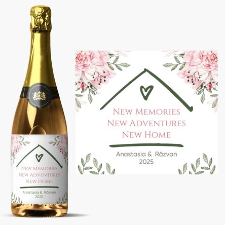 Vin spumant personalizat cu mesaj - New Home