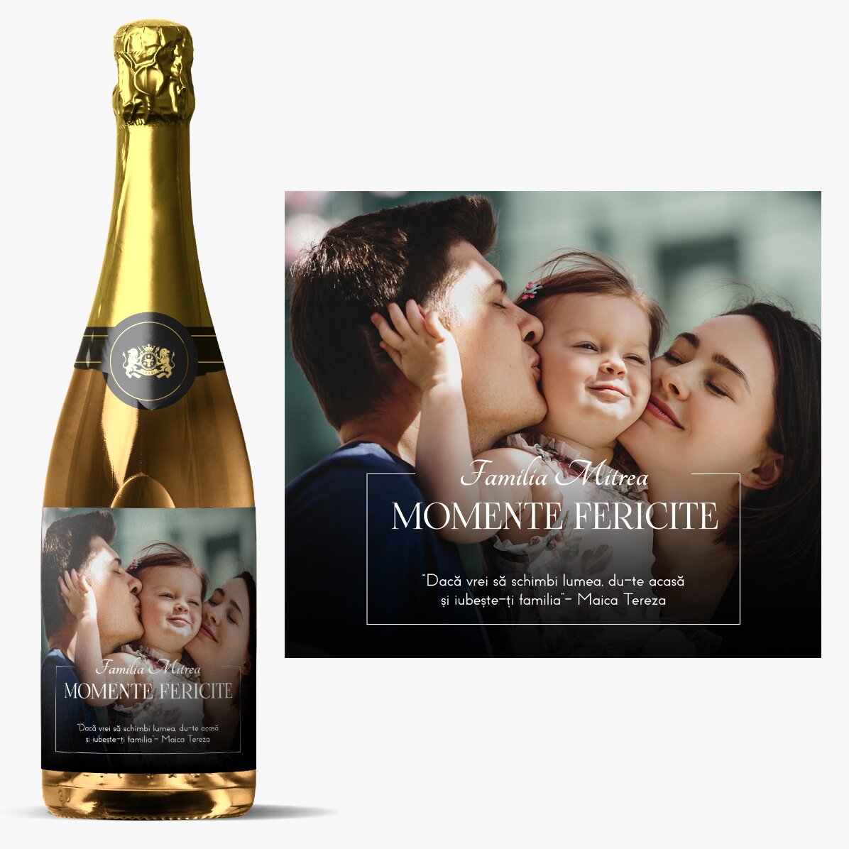 Vin spumant personalizat cu mesaj și poză - Noi