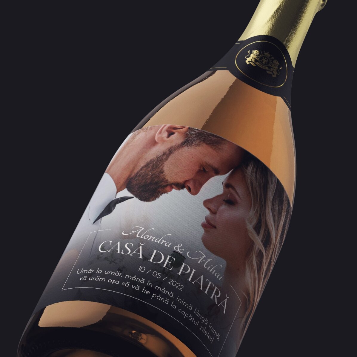 Vin spumant personalizat cu mesaj și poză - Noi