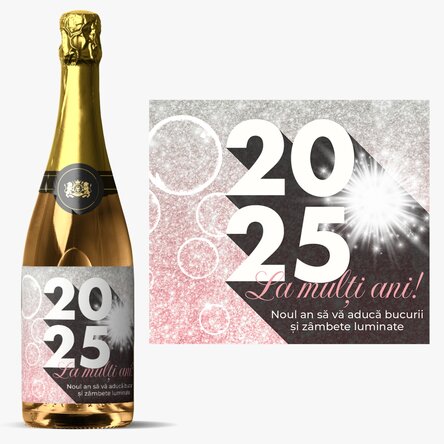Vin spumant personalizat cu mesaj - Strălucirea anului nou