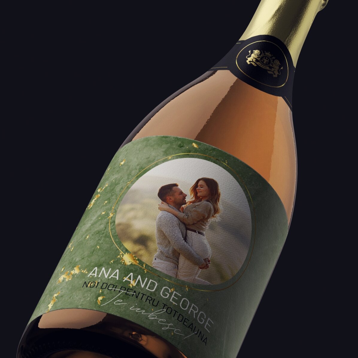 Vin spumant personalizat cu poză și text - Noi doi