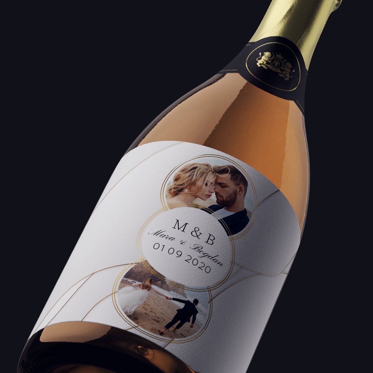 Vin spumant personalizat cu poză și text - Together