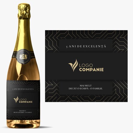 Vin spumant personalizat cu text - Aniversare brand 