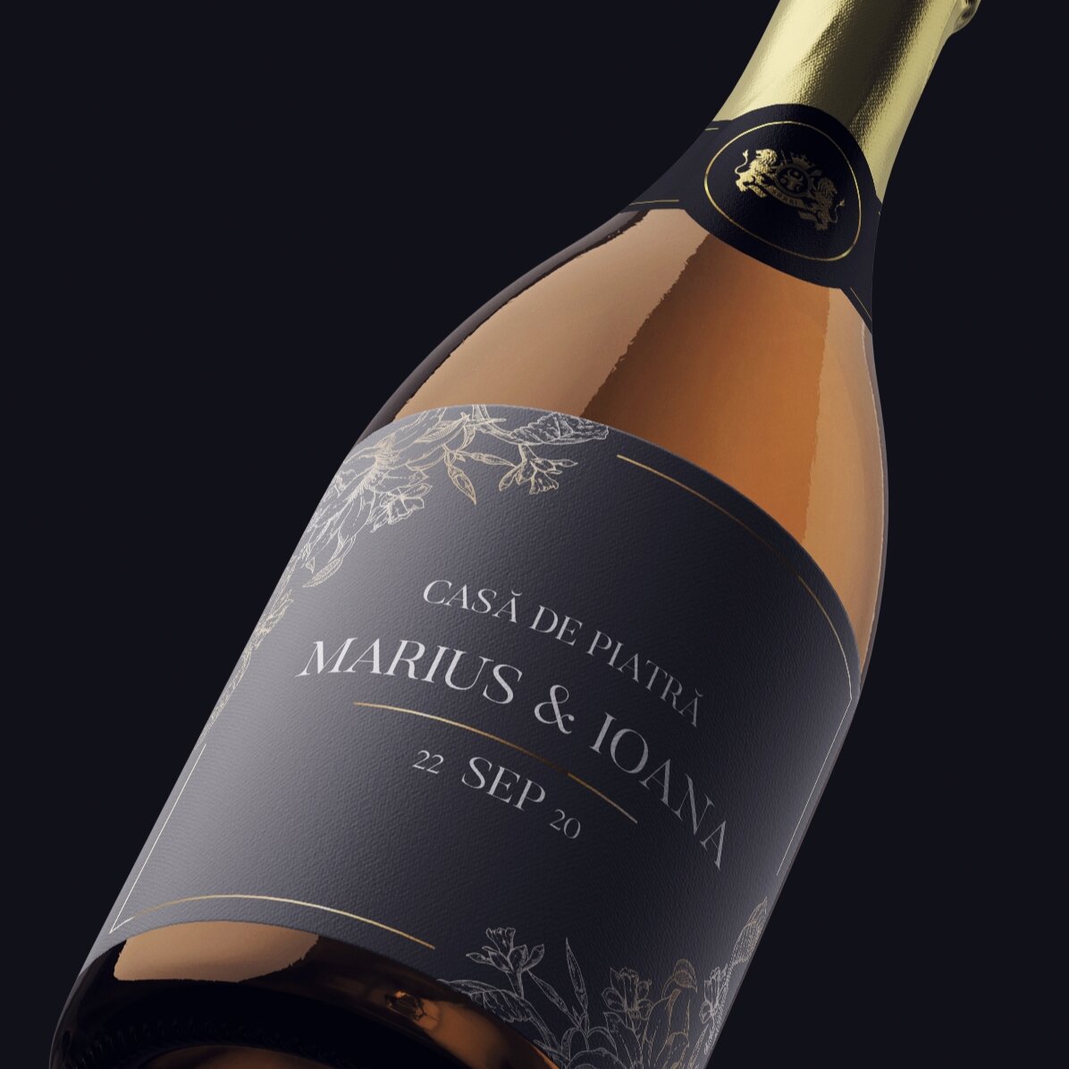 Vin spumant personalizat cu text - Casă de piatră