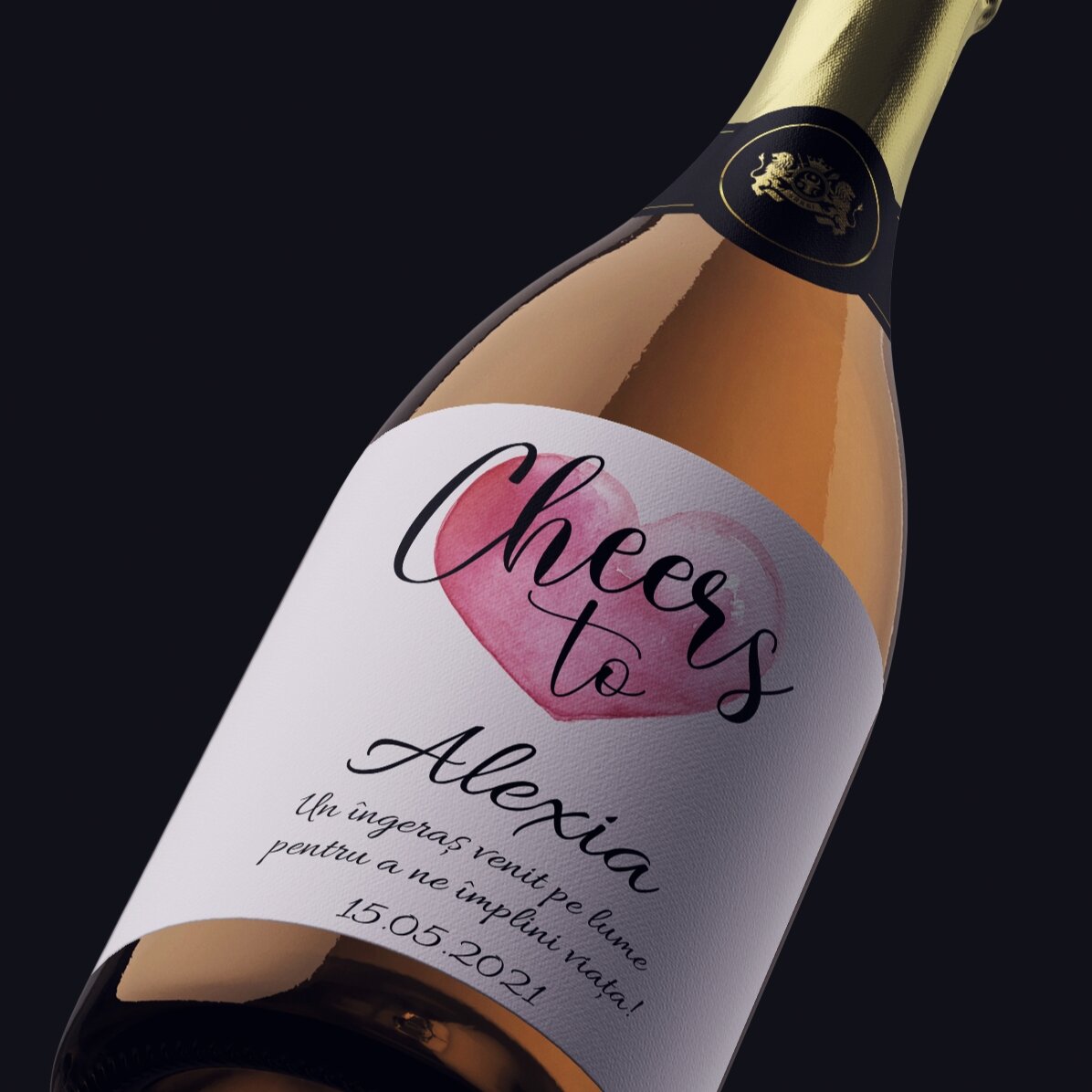 Vin spumant personalizat cu text - Cheers to...
