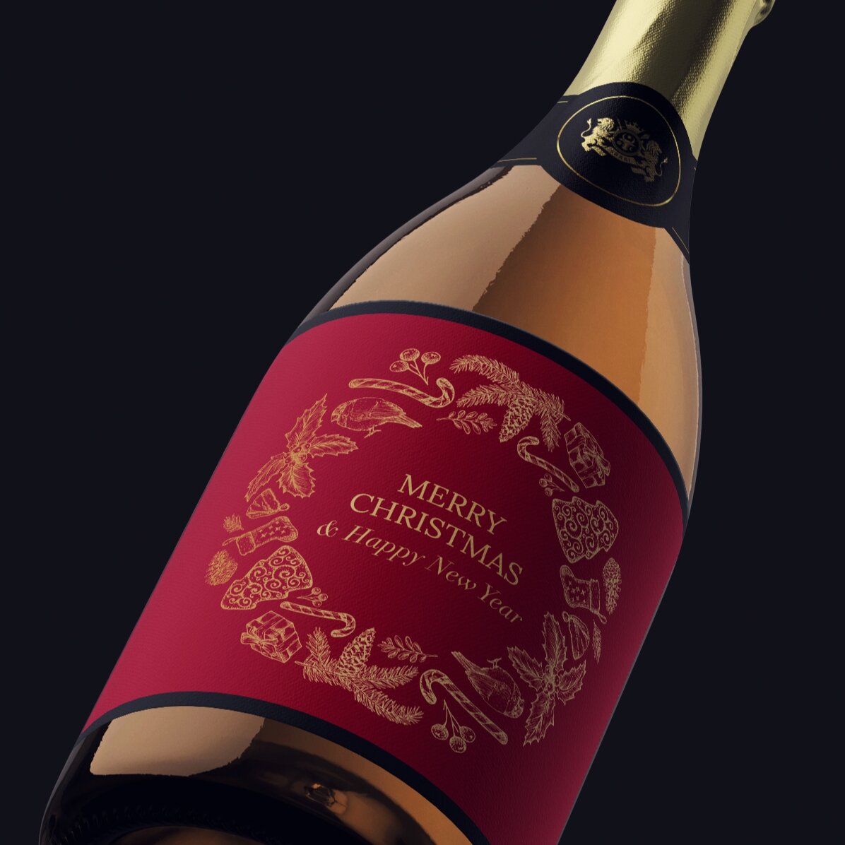 Vin spumant personalizat cu text - Christmas Spirit