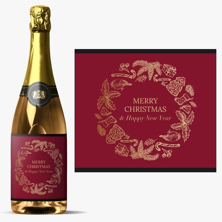 Vin spumant personalizat cu text - Christmas Spirit