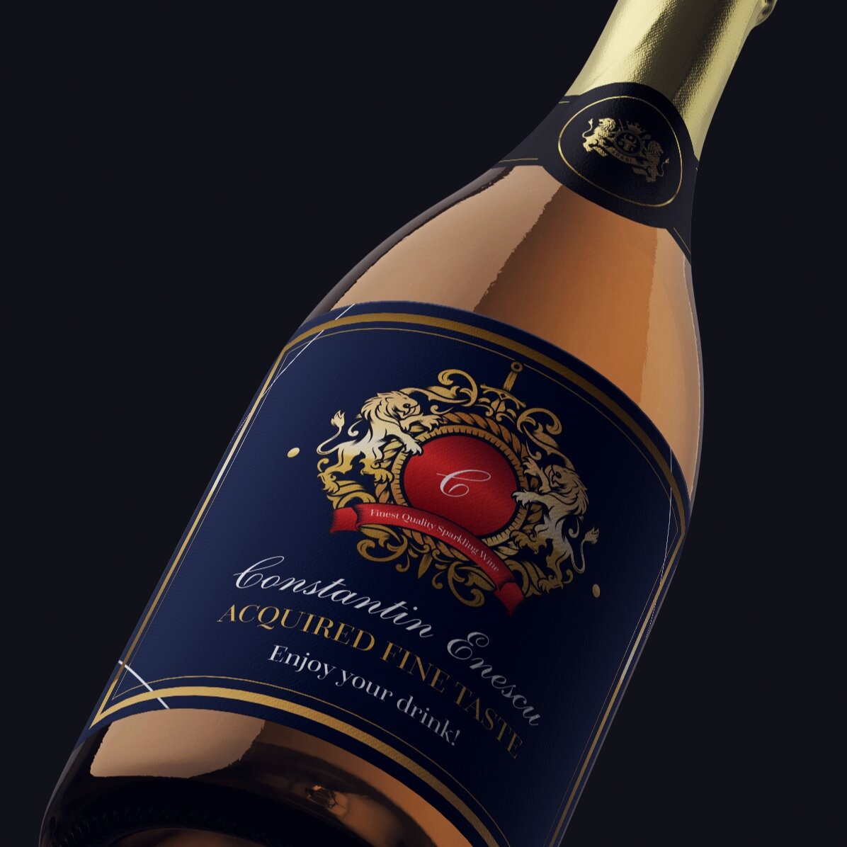Vin spumant personalizat cu text - Heraldry