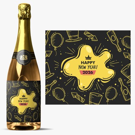 Vin spumant personalizat cu text - New Year