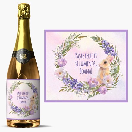 Vin spumant personalizat cu text - Paște fericit!