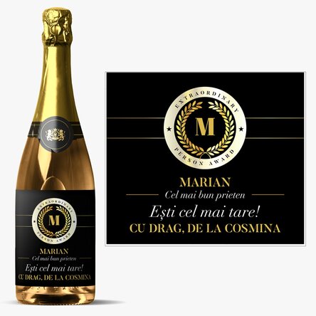 Vin spumant personalizat cu text - Premiu