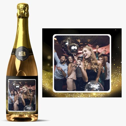 Vin spumant personalizat cu o poză - Gold